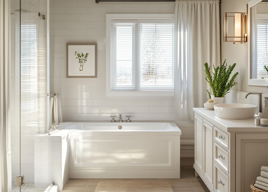 Big windows above a jacuzzi tub.