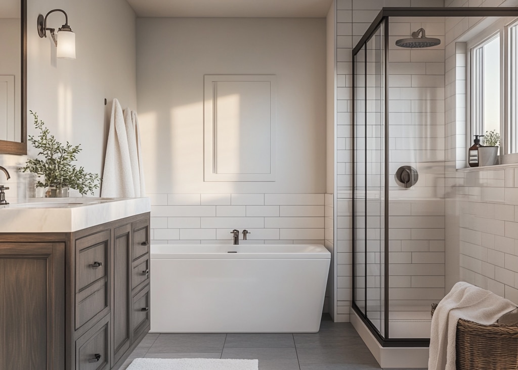 Jacuzzi tub in a bathroom in the morning.