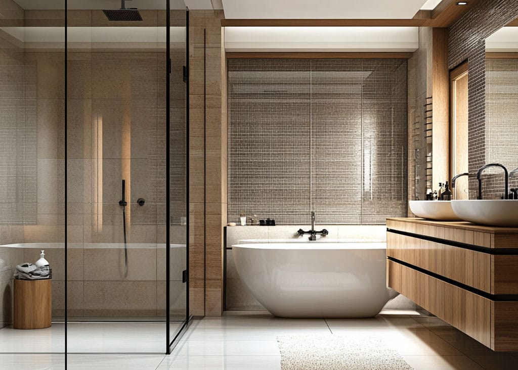 Modern bathroom remodel.