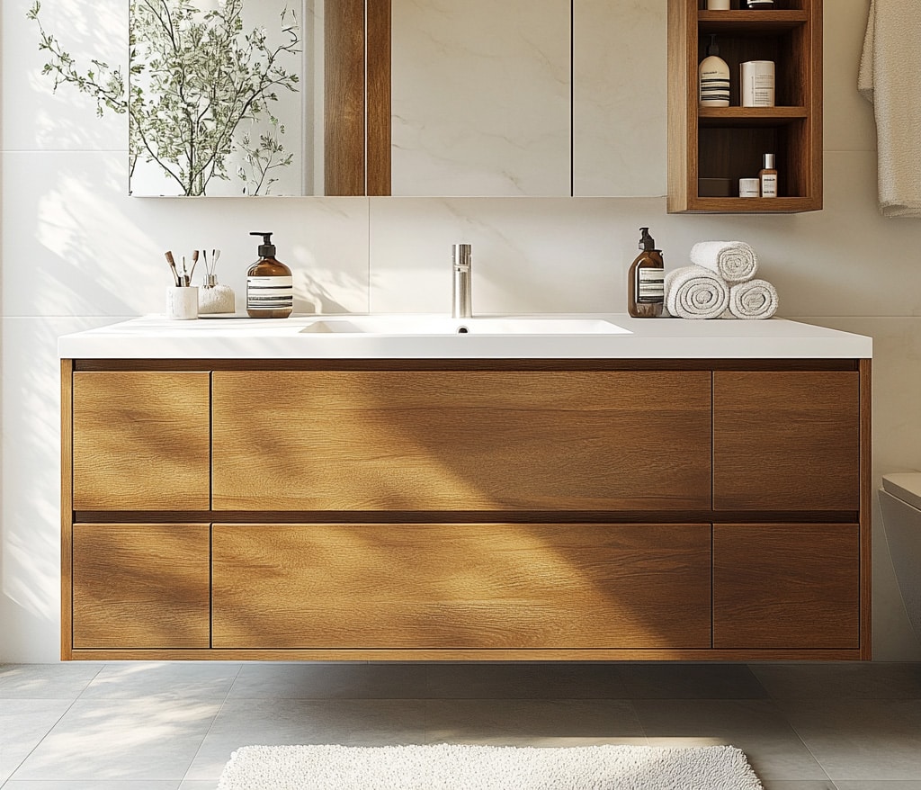 Ultra-modern luxurious bathroom vanity.