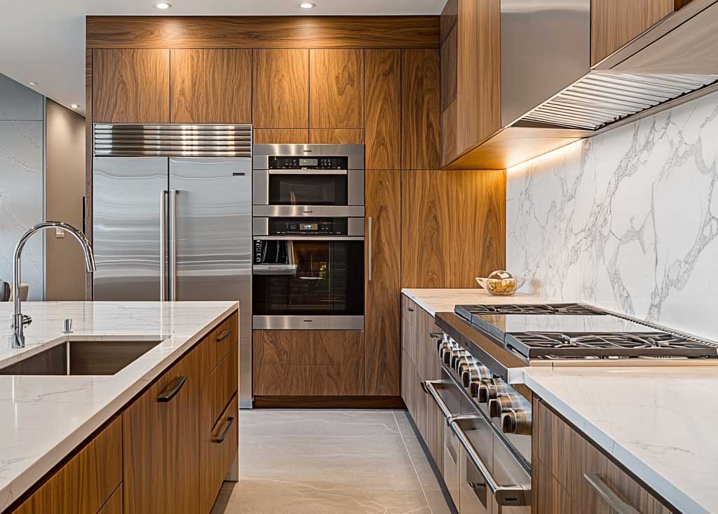 Kitchen remodel in Charlotte, NC with wood finishes.